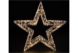 LED Stern weiss Outdoor  aus Metall mit 600 LED Micro Light  Grösse 70x8x70cm