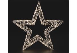 LED Stern weiss Outdoor  aus Metall mit 600 LED Micro Light  Grösse 70x8x70cm