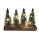 LED Tannenbäume (4 Stk) Grün auf Holzsockel mit 10 LED  L:5cm B:20cm H:12cm