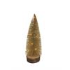 LED Tannenbaum Gold auf Holzsockel H:28cm D: 11cm  Mit 10 Tautropfen LED