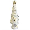 LED Tannenbaum in  Weiss mit goldigen Sternen  und 30LED Microlights