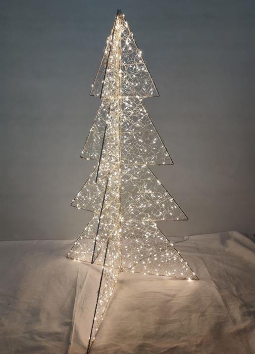 LED Tannenbaum Outdoor aus Metall mit 720LED Micro LED Lichterkette und Metalldraht, LED Weihnachtsdeko Aussen