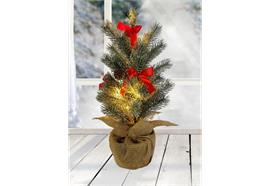 LED Weihnachtsbaum mit 10 LED  Lichterkette im Topf in Jute  gewickelt D20cm H45cm