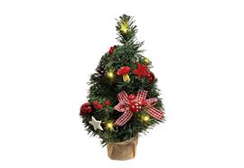 LED Weihnachtsbaum  mit 10 LED Lichterkette  Topf in Jute  Farbe: Grün