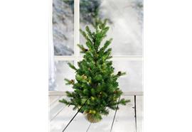 LED Weihnachtsbaum mit 50 LED  Lichterkette im Topf in Jute  gewickelt D:45cm H:90cm