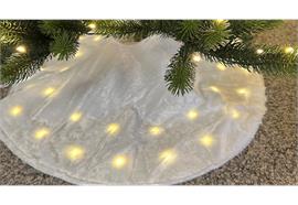 LED Weihnachtsbaum Rock  Plüsch weiss mit 40LED  Grösse D 90cm