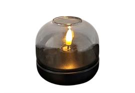 LED Windlicht  aus Glas braun  mit 1 LED
