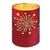 LED Windlicht aus Glas  mit Feuerwerk Motiv  mit 10 LED