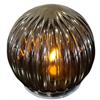 LED Windlicht Glas  braun  mit Flackerlicht