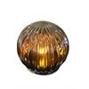 LED Windlicht Glas  braun  mit Flackerlicht