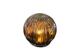 LED Windlicht Glas  braun  mit Flackerlicht