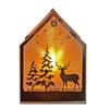 LED Windlicht Glas  goldene Flamme  mit Flackerlicht