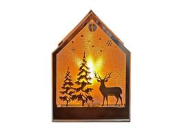 LED Windlicht Glas  goldene Flamme  mit Flackerlicht