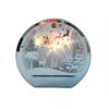 LED Windlicht Glas  silberne Sterne  mit Flackerlicht