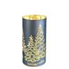 LED Windlicht  mit 12LED  aus galvanisiertem Glas  mit Waldmotiv
