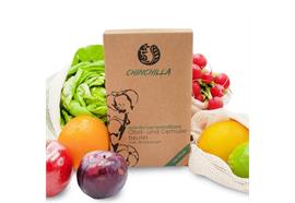 Obstbeutel 4er Set  3 Obst- und Gemüsebeutel  plus 1 Brottasche aus  100% Biobaumwolle