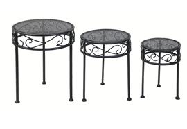 Pflanzenständer aus Metall  3er Set - klein, mittel, gross  schwarz
