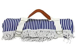 Picknickdecke  blau gestreift  145cm x 180cm