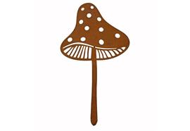 Pilz aus Metall  in Rostoptik  zum Stecken
