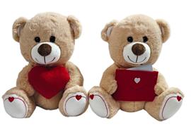 Plüschbär sitzend  2-sortiert  hellbraun