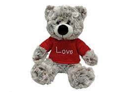 Plüschbär sitzend  mit rotem T-Shirt  LOVE  Grösse15x21x20cm
