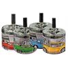Schleuder-Aschenbecher  rund D:9 H:12cm  mit Design Retro Car  Metall verchromt