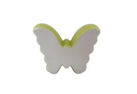 Schmetterling zum Stellen aus Keramik  Farbe: Weiss/Grün  H: 9.5cm T:3cm B:10.3cm