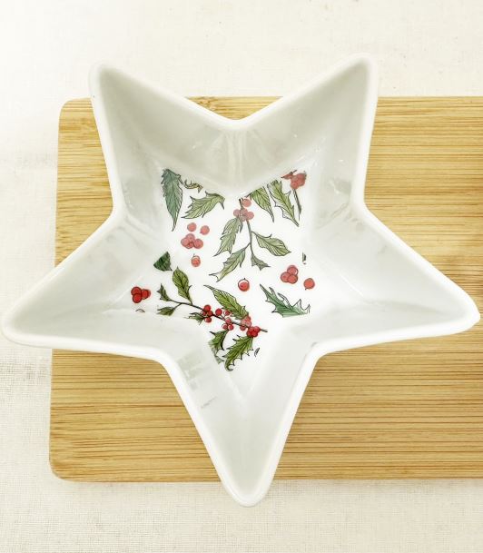 Snack Schalen Stern 3er Set auf Bambus Tablett Grsse 38x12.5cm,  Wohnaccessoires - dameco ag