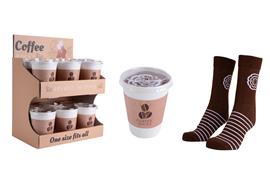 Socken Kaffee  Geschenkverpackung  Grösse: one size 37-42  1Paar