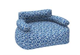 Sofa aufblasbar 105x88x72cm  Farbe Design: Blau weiss  Wetterfest und UV-Resistent