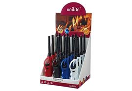 Stabfeuerzeug Unilite Oxford  4 Farben assortiert im Display  Fix Flame  Länge 23cm