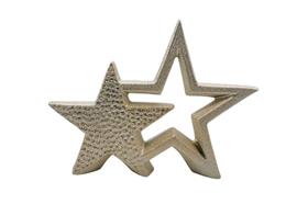 Stern Doppel aus Keramik,  Design: Gold gehämmert,  L:3cm x B:21cm x H:16cm