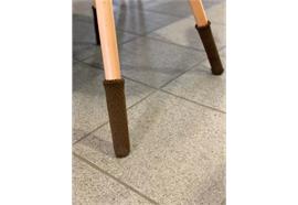 Stuhlsocken Uni braun für Möbel  Tisch / Stuhl / Boden Schoner  4er Set 3x11cm