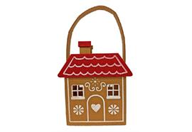 Tasche Xmas aus Filz  als Haus mit rotem Dach