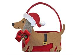 Tasche Xmas  aus Filz Dackel  8.5 x 22 x 16.5cm