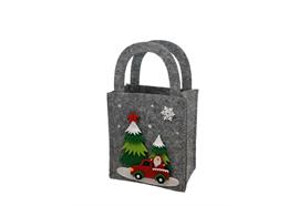 Tasche XMas aus Filz  Farbe: Grau  L:11cm B:7cm H:19cm