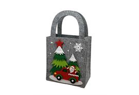 Tasche XMas aus Filz  Farbe: Grau  L:15cm B:9cm H:26.5cm