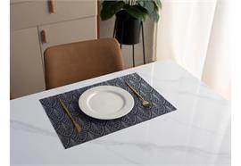 Tischset Dinner  schwarz silber Glitter  45x30cm