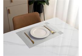 Tischset silber - dunkelsilber  45x30cm beidseitig verwendbar