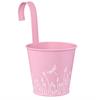 Übertopf aus Metall mit Haken  Farbe: Pink  H:12cm D:14cm