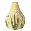 Vase aus Dolomit  gelb mit Blumen