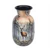 Vase aus Metall  mit Hirschmotiv