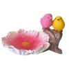 Vogeltränke Blüte  aus Polyresin  weiss pink