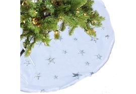 Weihnachtsbaum Rock D:70cm  Plüsch weiss/ silber  mit Sternen Design