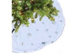 Weihnachtsbaum Rock D:90cm  Plüsch weiss/ silber  mit Sternen Design