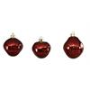 Weihnachtskugel Glas  organic 3er Set  dunkel rot mercury  D8-9cm