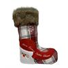 Weihnachtsstiefel Santa  H:40cm B:27cm  Farbe: Rot/Weiss Karo