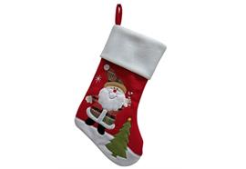 Weihnachtsstiefel "Santa"  Schlaufe zum Hängen  B:25cm / H:40cm  Farbe: Rot weiss
