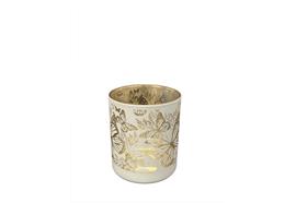 Windlicht aus Glas  mit Schmetterlingsmuster  D7 x H7.8cm