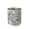 Windlicht aus Glas  mit Schmetterlingsmuster  D8.8 x H10cm